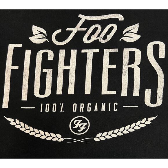 Foo Fighters Band T-Shirt Black 100% Organic text and wheat/leaf design - Unisex - Picture 3 of 11